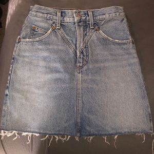 AGoldE Hi Rise Palladium Denim skirt size 24